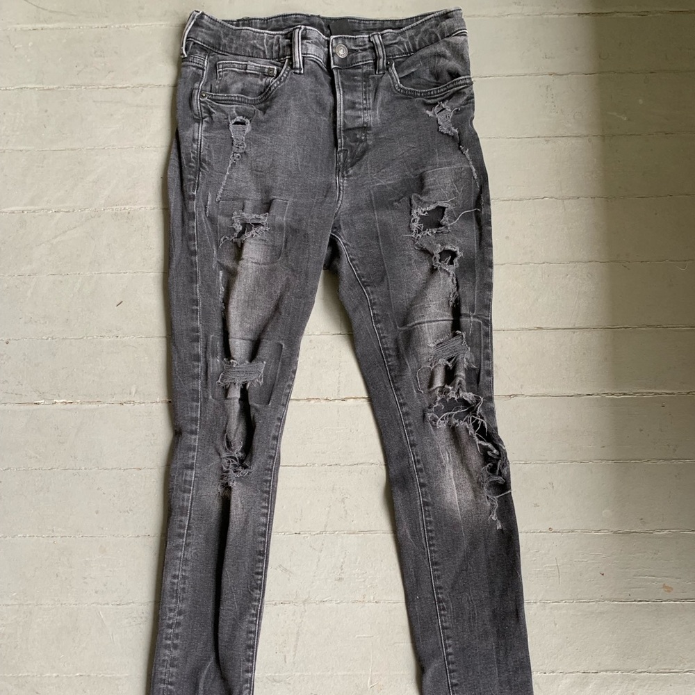 h&m men’s ripped black jeans